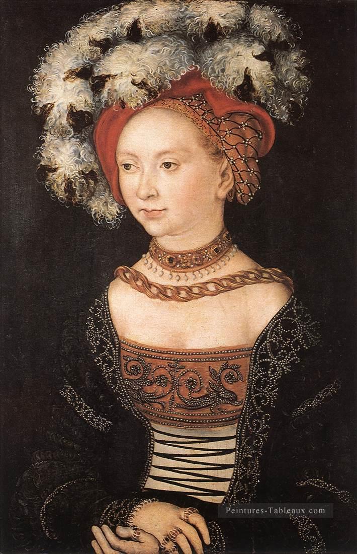 Portrait d’une jeune femme Renaissance Lucas Cranach l’Ancien Peintures à l'huile